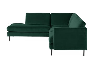 Sammetssoffa Elion 2,5-sits med Schäslong Vänster - Grön - Möbler - Soffa - Divansoffa & sch�äslongsoffa - 2 sits soffa med divan