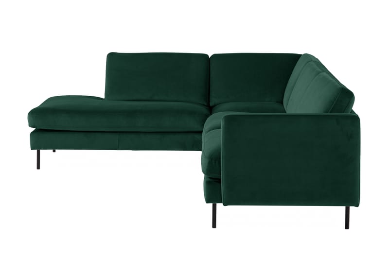Sammetssoffa Elion 2,5-sits med Schäslong Vänster - Grön - Möbler - Soffa - Divansoffa & schäslongsoffa - 2 sits soffa med divan