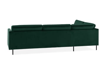 Sammetssoffa Elion 2,5-sits med Schäslong Vänster - Grön - Möbler - Soffa - Divansoffa & schäslongsoffa - 2 sits soffa med divan