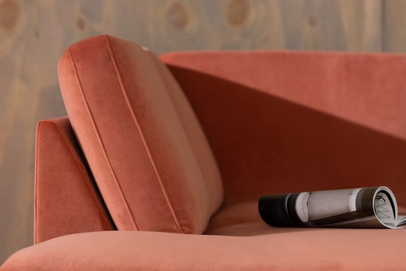 Sammetssoffa Elion 2,5-sits med Schäslong Vänster - Rosa - Möbler - Soffa - Divansoffa & schäslongsoffa - 2 sits soffa med divan