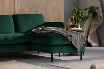 Sammetssoffa Elion 2-sits med Divan Höger - Grön - Möbler - Soffa - Divansoffa & schäslongsoffa - 2 sits soffa med divan