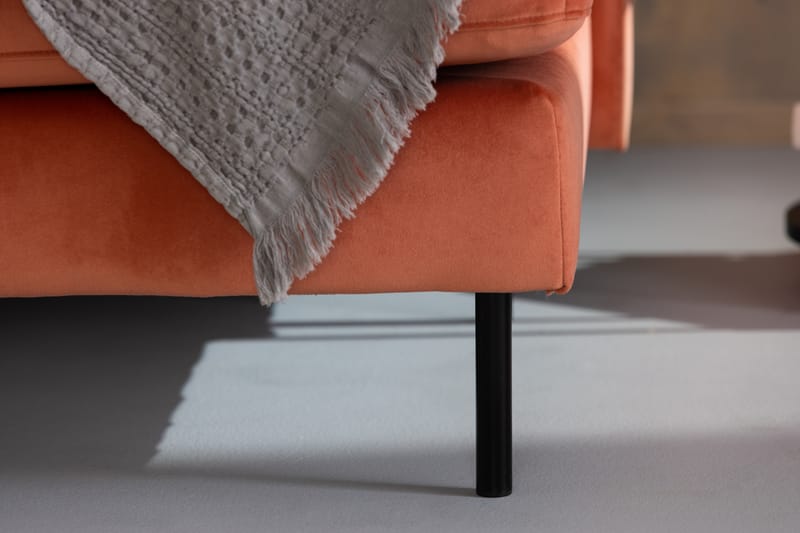 Sammetssoffa Elion 2-sits med Divan Höger - Rosa - Möbler - Soffa - Divansoffa & schäslongsoffa - 2 sits soffa med divan