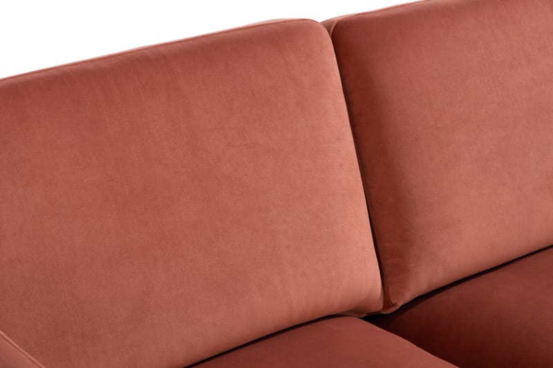 Sammetssoffa Elion 2-sits med Divan Höger - Rosa - Möbler - Soffa - Divansoffa & schäslongsoffa - 2 sits soffa med divan