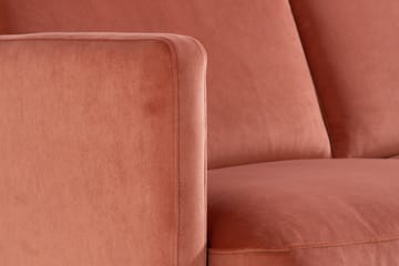 Sammetssoffa Elion 2-sits med Divan Höger - Rosa - Möbler - Soffa - Divansoffa & schäslongsoffa - 2 sits soffa med divan
