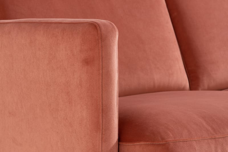 Sammetssoffa Elion 2-sits med Divan Höger - Rosa - Möbler - Soffa - Divansoffa & schäslongsoffa - 2 sits soffa med divan