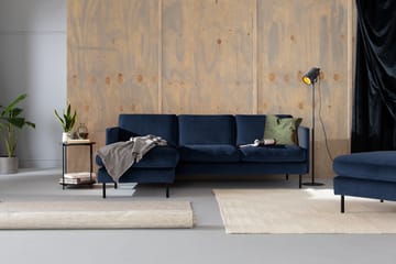 Sammetssoffa Elion 2-sits med Divan Vänster - Blå - Möbler - Soffa - Divansoffa & schäslongsoffa - 2 sits soffa med divan