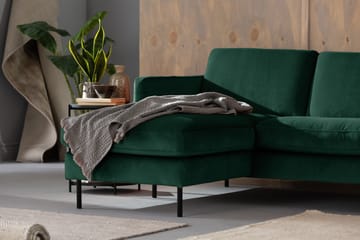 Sammetssoffa Elion 2-sits med Divan Vänster - Grön - Möbler - Soffa - Divansoffa & schäslongsoffa - 2 sits soffa med divan