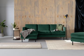 Sammetssoffa Elion 2-sits med Divan Vänster - Grön - Möbler - Soffa - Divansoffa & schäslongsoffa - 2 sits soffa med divan