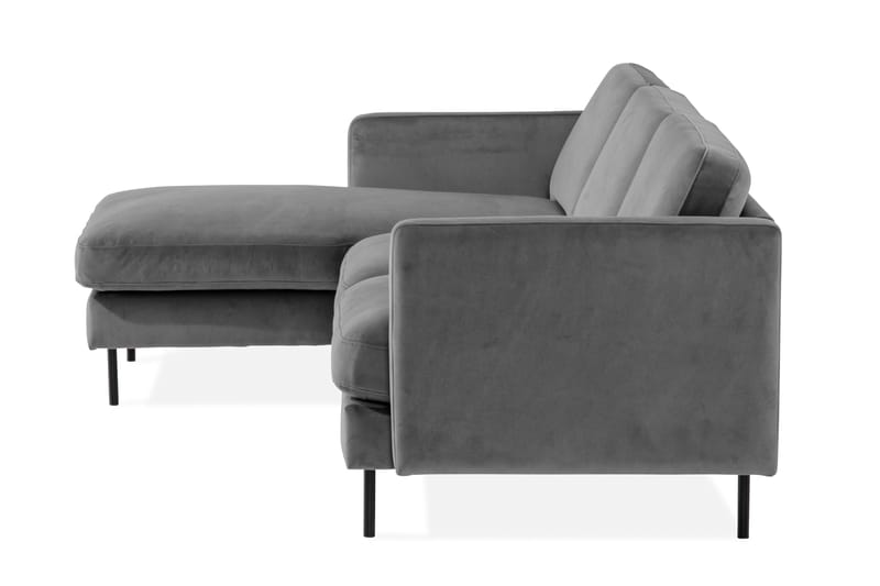 Sammetssoffa Elion 2-sits med Divan Vänster - Ljusgrå - Möbler - Soffa - Divansoffa & schäslongsoffa - 2 sits soffa med divan