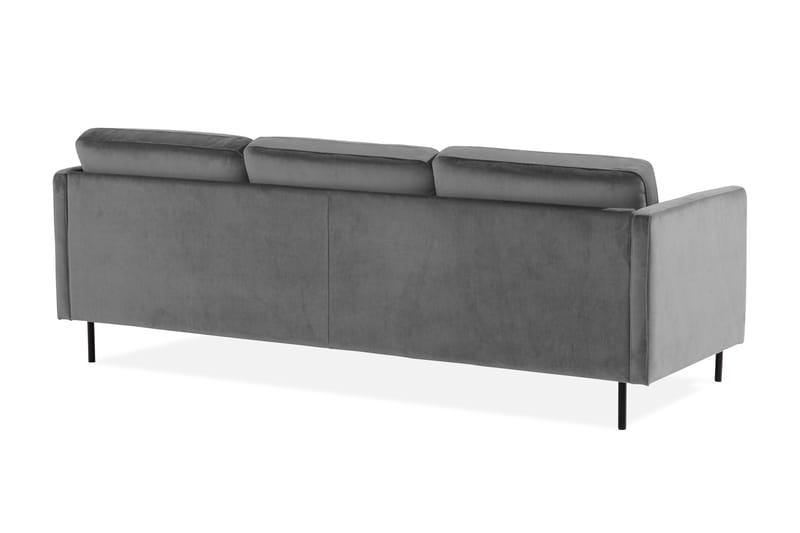 Sammetssoffa Elion 2-sits med Divan Vänster - Ljusgrå - Möbler - Soffa - Divansoffa & schäslongsoffa - 2 sits soffa med divan