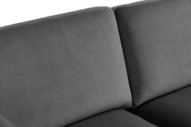 Sammetssoffa Elion 2-sits med Divan Vänster - Ljusgrå - Möbler - Soffa - Divansoffa & schäslongsoffa - 2 sits soffa med divan