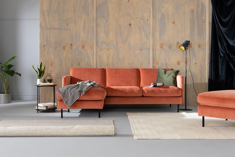 Sammetssoffa Elion 2-sits med Divan Vänster - Rosa - Möbler - Soffa - Divansoffa & schäslongsoffa - 2 sits soffa med divan