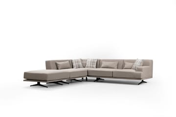 Sanroman Vänstervänd L-formad Schäslongsoffa 302 cm i Tyg - Beige - Möbler - Soffa - Divansoffa & schäslongsoffa