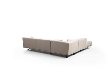 Sanroman Vänstervänd L-formad Schäslongsoffa 302 cm i Tyg - Beige - Möbler - Soffa - Divansoffa & schäslongsoffa