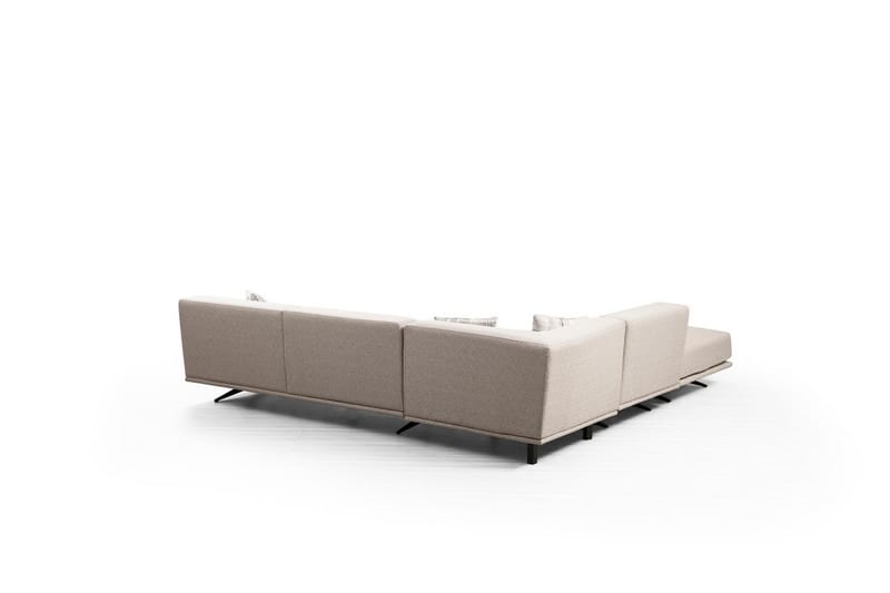 Sanroman Vänstervänd L-formad Schäslongsoffa 302 cm i Tyg - Beige - Möbler - Soffa - Divansoffa & schäslongsoffa