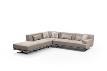 Sanroman Vänstervänd L-formad Schäslongsoffa 302 cm i Tyg - Beige - Möbler - Soffa - Divansoffa & schäslongsoffa