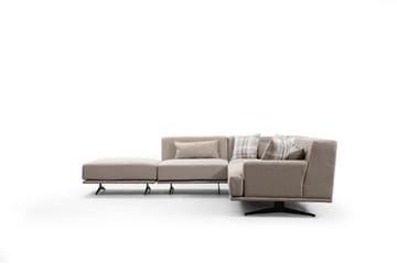 Sanroman Vänstervänd L-formad Schäslongsoffa 302 cm i Tyg - Beige - Möbler - Soffa - Divansoffa & schäslongsoffa