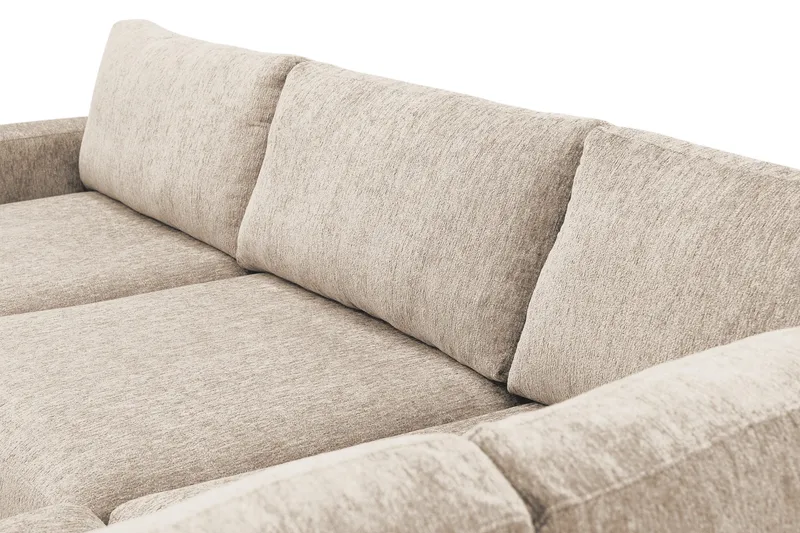 Scandi Djup 4-sits Soffa med Schäslong Höger i Chenille - Beige - Möbler - Soffa - Divansoffa & schäslongsoffa - 4 sits soffa med divan