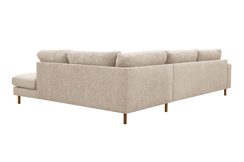 Scandi Djup 4-sits Soffa med Schäslong Höger i Chenille - Beige - Möbler - Soffa - Divansoffa & schäslongsoffa - 4 sits soffa med divan