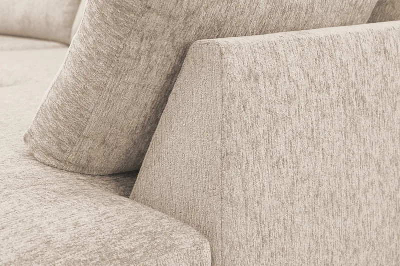 Scandi Djup 4-sits Soffa med Schäslong Höger i Chenille - Beige - Möbler - Soffa - Divansoffa & schäslongsoffa - 4 sits soffa med divan