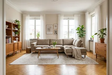 Scandi Djup 4-sits Soffa med Schäslong Höger i Chenille - Brun - Möbler - Soffa - Divansoffa & schäslongsoffa - 4 sits soffa med divan