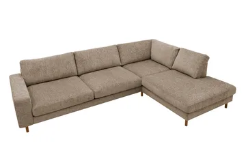 Scandi Djup 4-sits Soffa med Schäslong Höger i Chenille - Brun - Möbler - Soffa - Divansoffa & schäslongsoffa - 4 sits soffa med divan