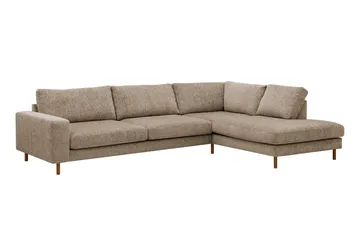 Scandi Djup 4-sits Soffa med Schäslong Höger i Chenille - Brun - Möbler - Soffa - Divansoffa & schäslongsoffa - 4 sits soffa med divan