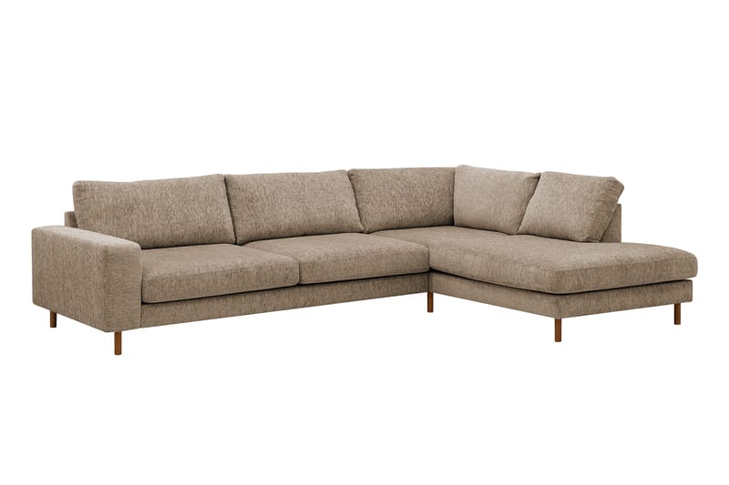 Scandi Djup 4-sits Soffa med Schäslong Höger i Chenille - Brun - Möbler - Soffa - Divansoffa & schäslongsoffa - 4 sits soffa med divan
