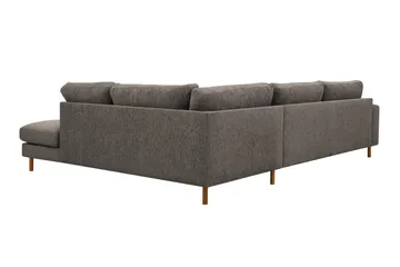 Scandi Djup 4-sits Soffa med Schäslong Höger i Chenille - Grå - Möbler - Soffa - Divansoffa & schäslongsoffa - 4 sits soffa med divan