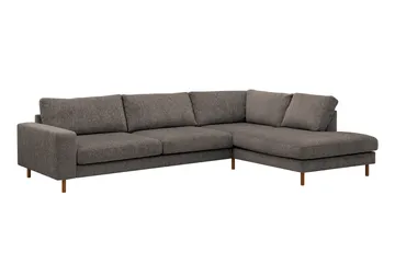 Scandi Djup 4-sits Soffa med Schäslong Höger i Chenille - Grå - Möbler - Soffa - Divansoffa & schäslongsoffa - 4 sits soffa med divan