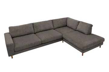 Scandi Djup 4-sits Soffa med Schäslong Höger i Chenille - Grå - Möbler - Soffa - Divansoffa & schäslongsoffa - 4 sits soffa med divan