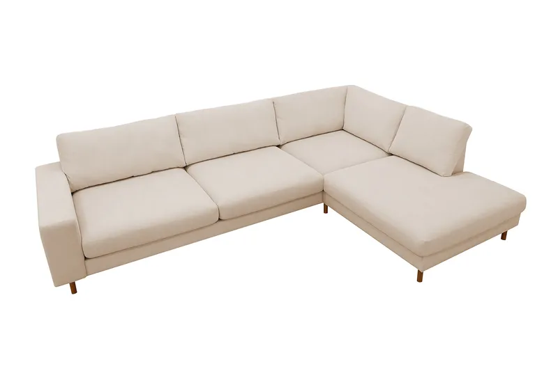 Scandi Djup 4-sits Soffa med Schäslong Höger i Manchester - Beige - Möbler - Soffa - Divansoffa & schäslongsoffa - 4 sits soffa med divan