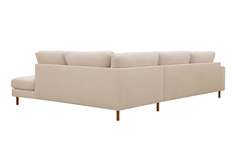 Scandi Djup 4-sits Soffa med Schäslong Höger i Manchester - Beige - Möbler - Soffa - Divansoffa & schäslongsoffa - 4 sits soffa med divan