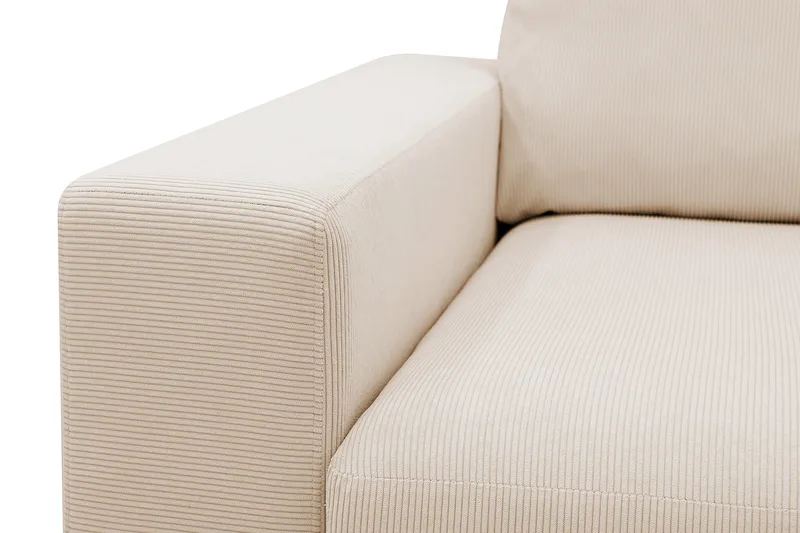 Scandi Djup 4-sits Soffa med Schäslong Höger i Manchester - Beige - Möbler - Soffa - Divansoffa & schäslongsoffa - 4 sits soffa med divan