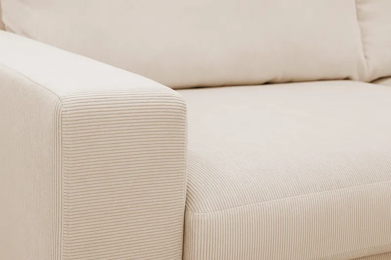 Scandi Djup 4-sits Soffa med Schäslong Höger i Manchester - Beige - Möbler - Soffa - Divansoffa & schäslongsoffa - 4 sits soffa med divan