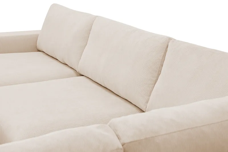 Scandi Djup 4-sits Soffa med Schäslong Höger i Manchester - Beige - Möbler - Soffa - Divansoffa & schäslongsoffa - 4 sits soffa med divan