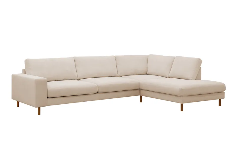 Scandi Djup 4-sits Soffa med Schäslong Höger i Manchester - Beige - Möbler - Soffa - Divansoffa & schäslongsoffa - 4 sits soffa med divan