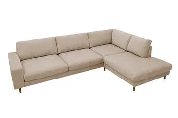 Scandi Djup 4-sits Soffa med Schäslong Höger i Tyg - Beige - Möbler - Soffa - Divansoffa & schäslongsoffa - 4 sits soffa med divan