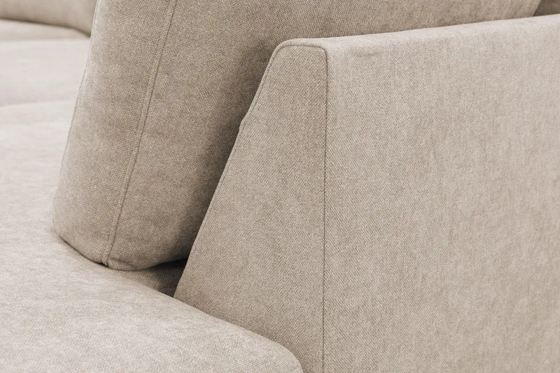 Scandi Djup 4-sits Soffa med Schäslong Höger i Tyg - Beige - Möbler - Soffa - Divansoffa & schäslongsoffa - 4 sits soffa med divan