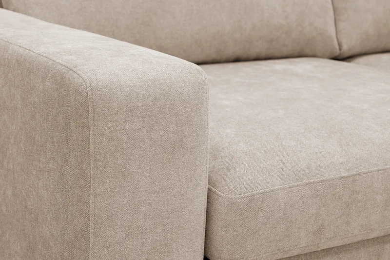 Scandi Djup 4-sits Soffa med Schäslong Höger i Tyg - Beige - Möbler - Soffa - Divansoffa & schäslongsoffa - 4 sits soffa med divan