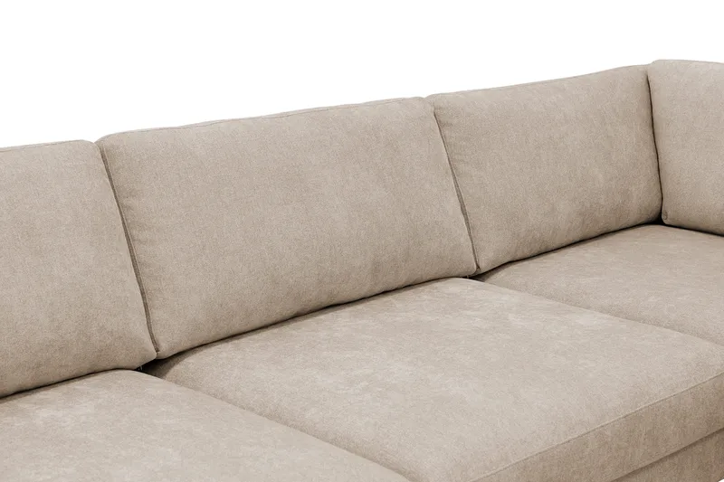 Scandi Djup 4-sits Soffa med Schäslong Höger i Tyg - Beige - Möbler - Soffa - Divansoffa & schäslongsoffa - 4 sits soffa med divan