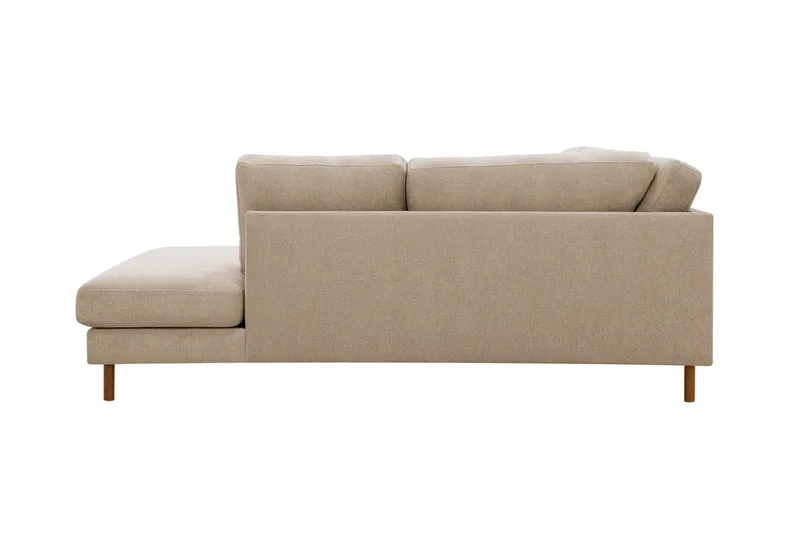 Scandi Djup 4-sits Soffa med Schäslong Höger i Tyg - Beige - Möbler - Soffa - Divansoffa & schäslongsoffa - 4 sits soffa med divan