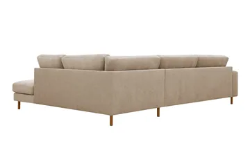 Scandi Djup 4-sits Soffa med Schäslong Höger i Tyg - Beige - Möbler - Soffa - Divansoffa & schäslongsoffa - 4 sits soffa med divan