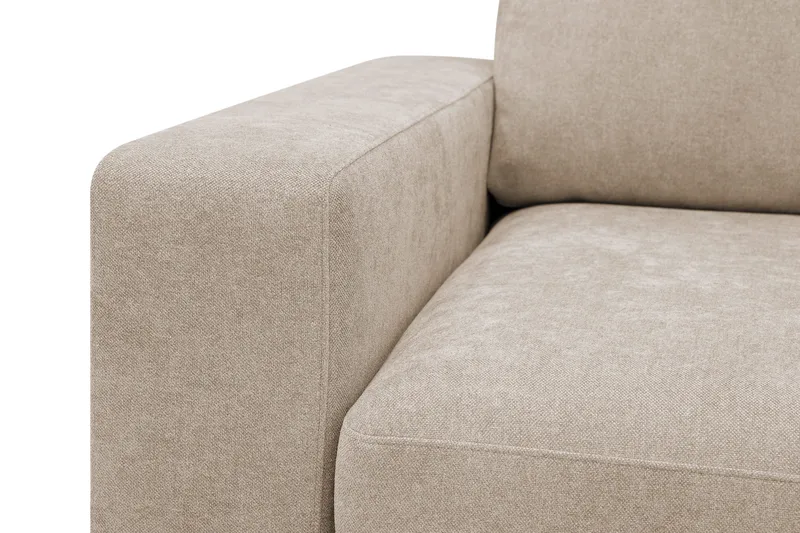 Scandi Djup 4-sits Soffa med Schäslong Höger i Tyg - Beige - Möbler - Soffa - Divansoffa & schäslongsoffa - 4 sits soffa med divan