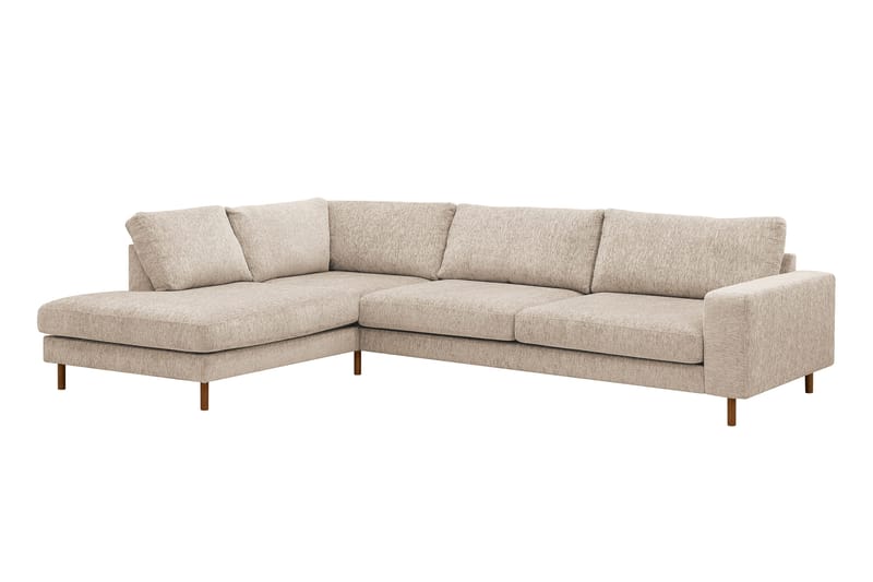 Scandi Djup 4-sits Soffa med Schäslong Vänster i Chenille - Beige - Möbler - Soffa - Divansoffa & schäslongsoffa - 4 sits soffa med divan