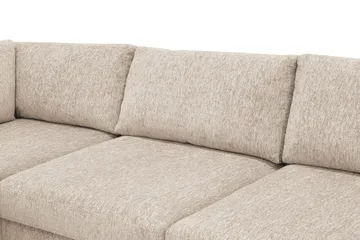 Scandi Djup 4-sits Soffa med Schäslong Vänster i Chenille - Beige - Möbler - Soffa - Divansoffa & schäslongsoffa - 4 sits soffa med divan