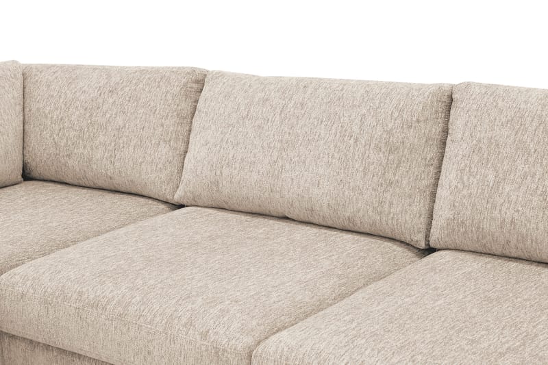 Scandi Djup 4-sits Soffa med Schäslong Vänster i Chenille - Beige - Möbler - Soffa - Divansoffa & schäslongsoffa - 4 sits soffa med divan