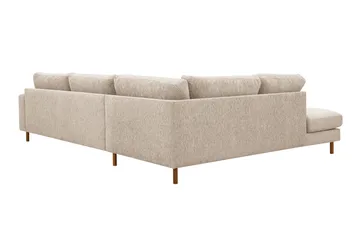 Scandi Djup 4-sits Soffa med Schäslong Vänster i Chenille - Beige - Möbler - Soffa - Divansoffa & schäslongsoffa - 4 sits soffa med divan