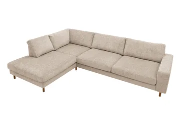 Scandi Djup 4-sits Soffa med Schäslong Vänster i Chenille - Beige - Möbler - Soffa - Divansoffa & schäslongsoffa - 4 sits soffa med divan