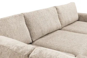 Scandi Djup 4-sits Soffa med Schäslong Vänster i Chenille - Beige - Möbler - Soffa - Divansoffa & schäslongsoffa - 4 sits soffa med divan